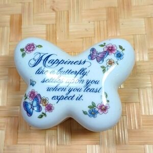 Avon Happiness Is A Butterfly Trinket Box Rare Find 70s